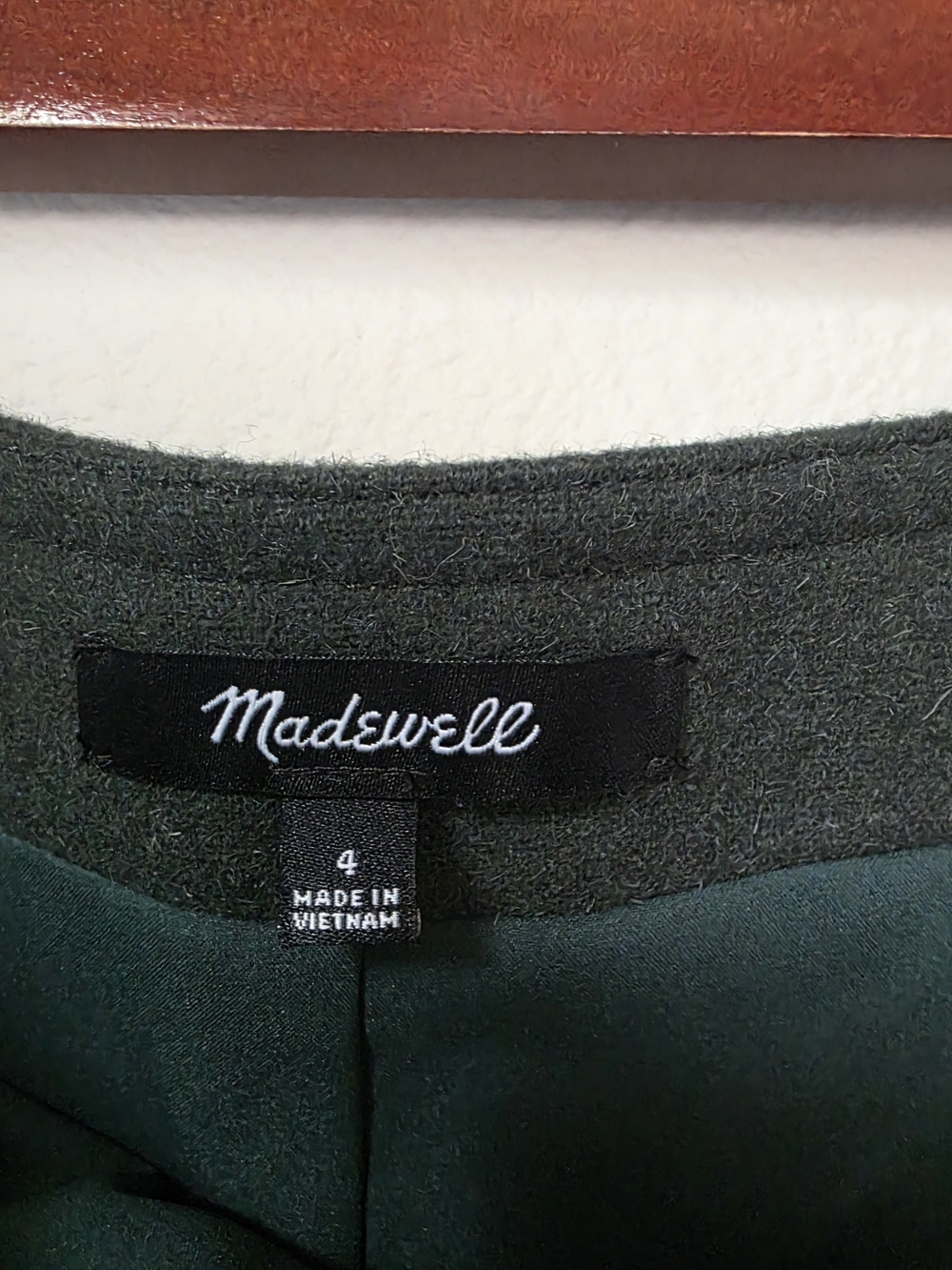 Madewell Dark Green A-Line Mini Skirt with Dual Front Zips - Picture 3 of 4